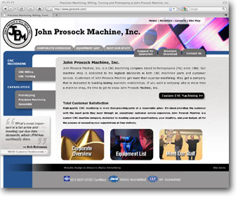 Internet Website Design for John Prosock Machine, Inc.