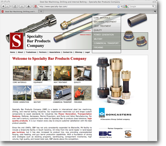 Corporate Internet Website Design for Specialty Bar Products Company