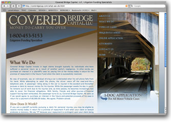 website design for Covered Bridge Capital