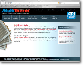 Internet Website Design for MultiTherm Coils