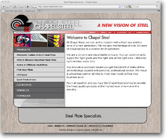 Internet Website for Chapel Steel