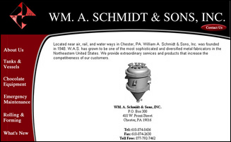 internet design for William A. Schmidt & Sons, Inc.