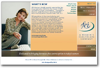 website design for FEI Women's Health