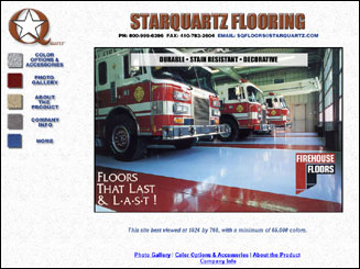 internet design for Starquart Firehouse Flooring