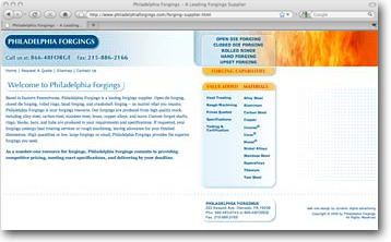 Internet Website Design for Philadelphia Forgings