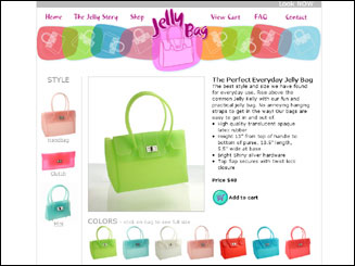 website design for Jelly Bag