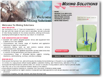 website design for Mixing Solutions