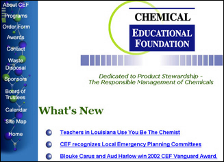 website design for Chemical Educational Foundation