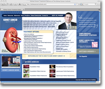 Website Design for Kidney Cancer Institute