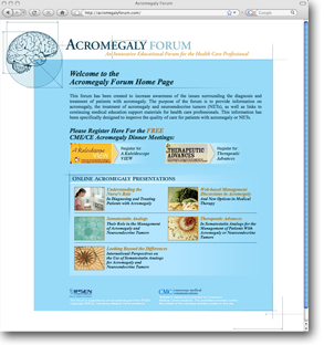 Internet Website Design for acromegaly forum