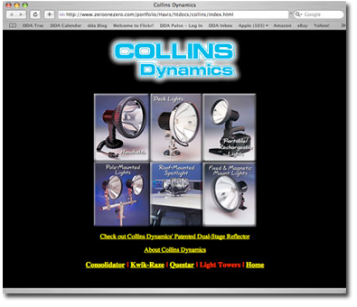 Website design for Collins Dynamics